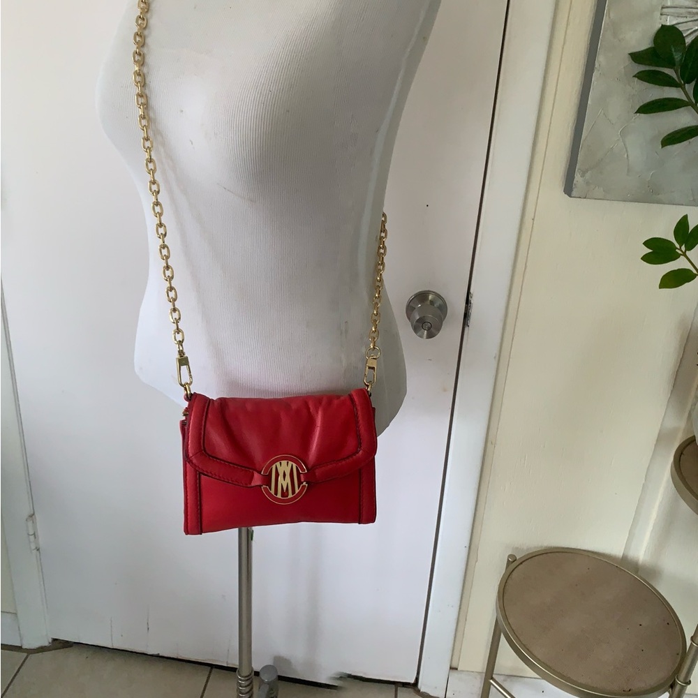 Antonio Melani red leather small shoulder bag /wallet